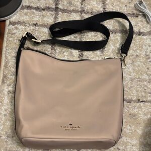 Kate Spade Beige Shoulder Bag with Black Strap
